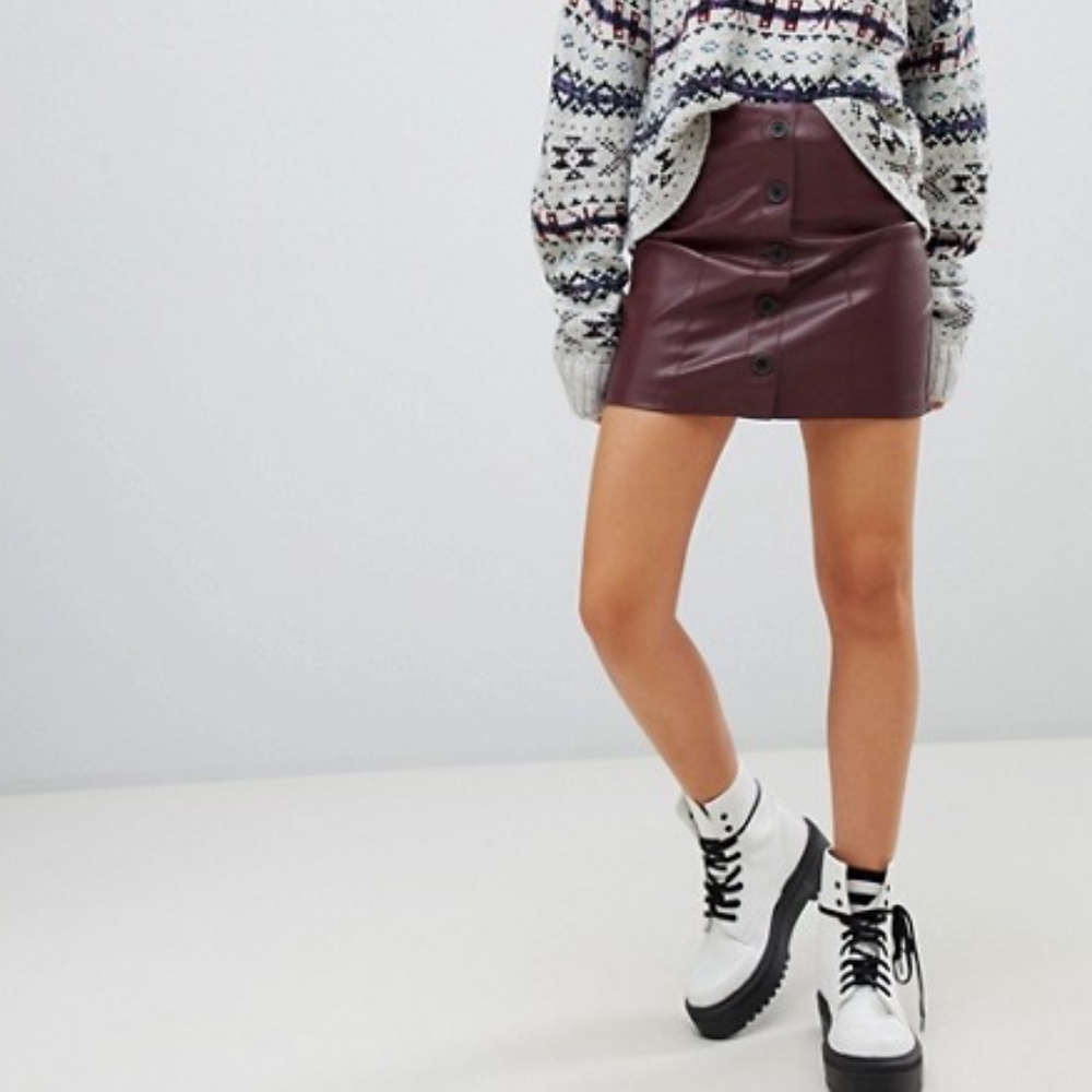 Faux Leather Mini Skirt